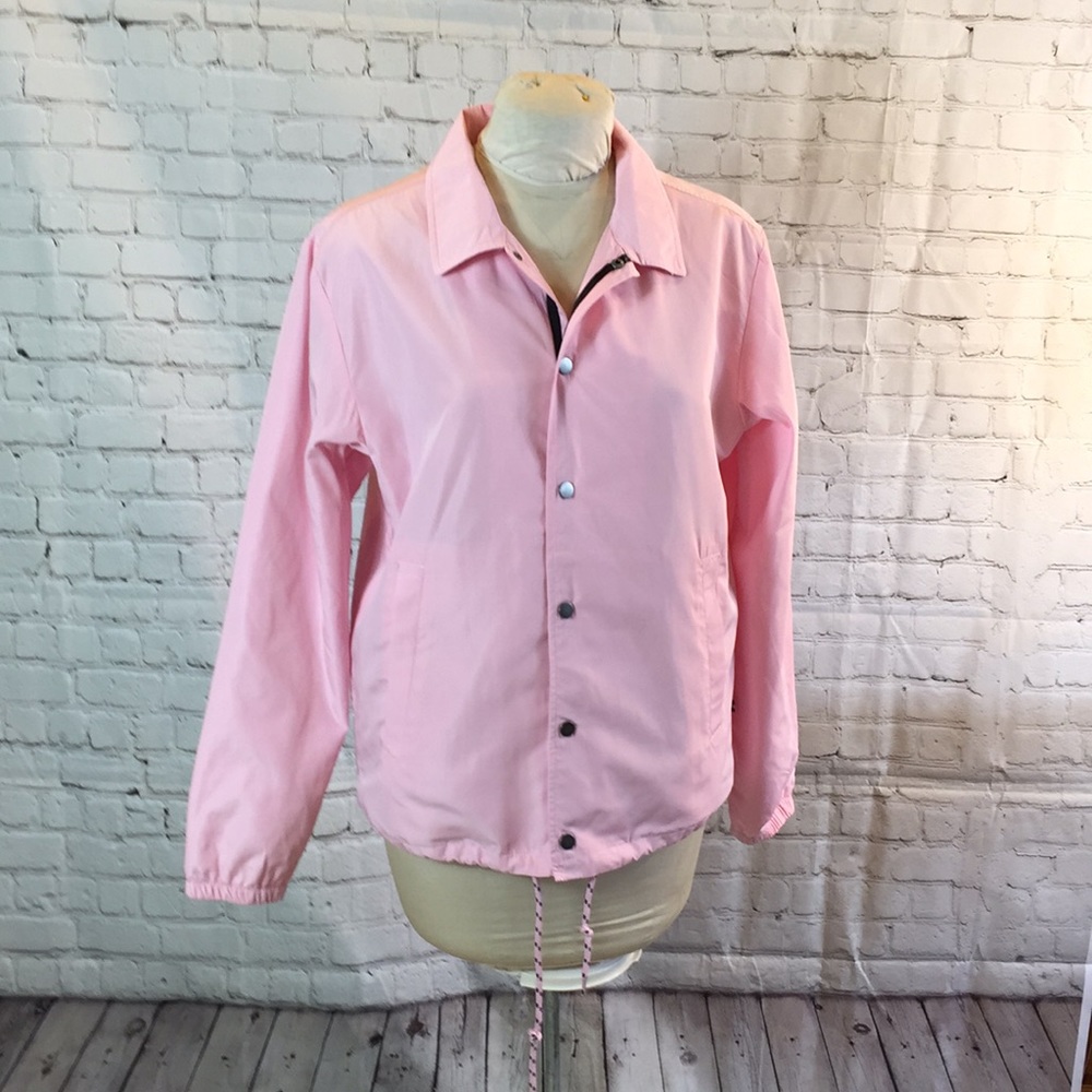 NWT Edgar + Ash Pink Jacket Snap-up Windbreaker Medium
